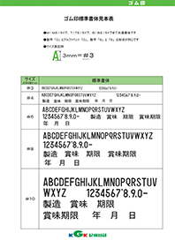 ローラーコーダー
ゴム印 印字見本